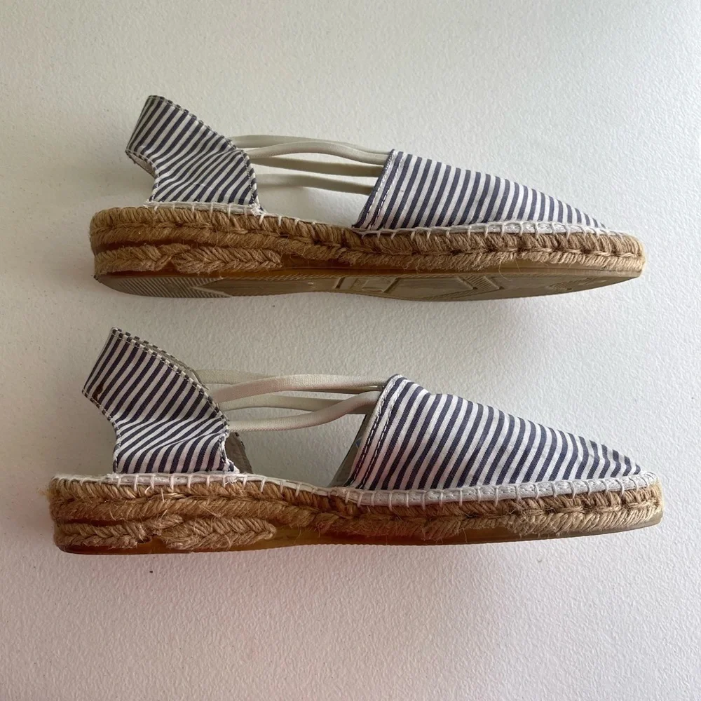 Eric Michael navy white stripe nautical espadrille
